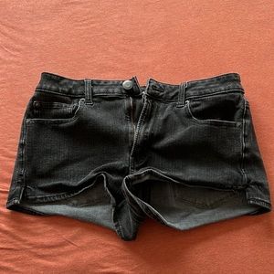 American Eagle black jean shorts, size 8, worn once.